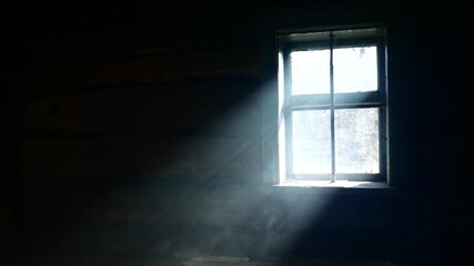 Smoke in a ray. Light falling from a window. - Powered by Adobe