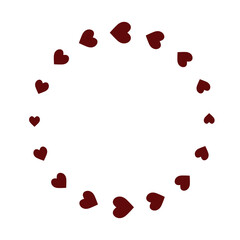 Love ornament. Wedding hearts ornamental, decorative heart border and inlove frame design ornament vector element