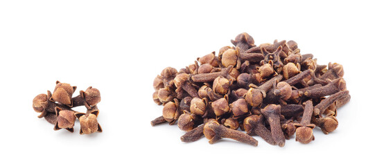 Spice cloves on white background