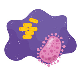 coronavirus microscopic cell bacteria and virus microorganism, disease infection