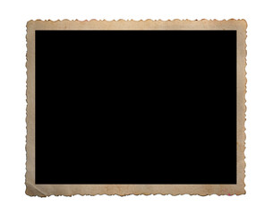 Blank old photo isolated on white