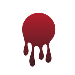 Dripping oil blob. Drip drop paint or sauce stain drip. Black drippings sauces current round spots, ink paint leak or liquid chocolate vector isolated icon