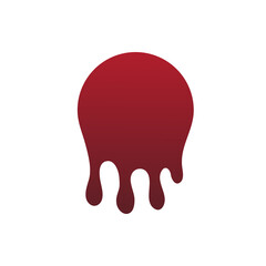 Dripping oil blob. Drip drop paint or sauce stain drip. Black drippings sauces current round spots, ink paint leak or liquid chocolate vector isolated icon