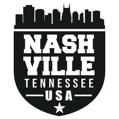 Fototapeta premium Nashville Tennessee USA Badge. Vector Stamps City Skyline. Seal Cut File Design.