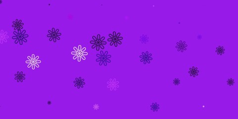 Light Purple, Pink vector natural backdrop with flowers.