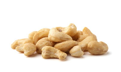 cashew nuts on white background