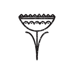Vector hand-drawn ethnic element isolated on the white background. Tribal floral sign. The ethnic symbol in grunge style.