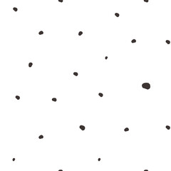 Seamless pattern with black dots on the white background. Vector black and white texture. Minimalist style. Best for fabric, wrapping paper, home textile.
