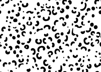 Full seamless wallpaper for leopard and cheetah animal skin pattern. Black and white design for textile fabric printing. Fashionable and home design fit.