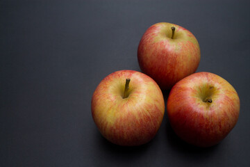 Apples on a black background