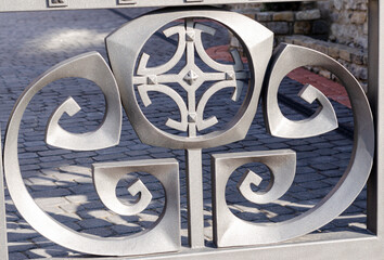 Decorative elements of modern metal forged gates