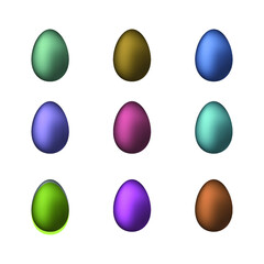 Collection of colored easter eggs. Vector illustration.