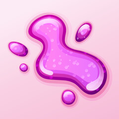Obraz premium Colorful glitter slime blob vector illustration. Girly goo stain on pink background. Fun game for kids