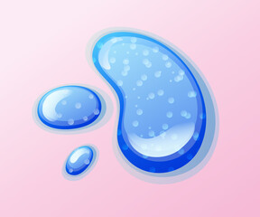 Colorful glitter slime blob vector illustration. Girly goo stain on pink background. Fun game for kids