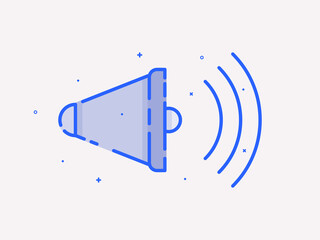 Communication illustration design, sound/speaker flat vector. Design for presentation, infographic, banner, logo etc.