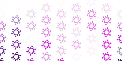 Light Pink vector background with covid-19 symbols.