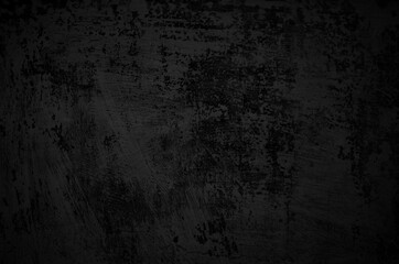 Fototapeta na wymiar Black wall texture rough background dark.