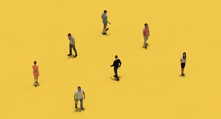 Naklejka premium Metaverse Physical Social Distancing COVID-19