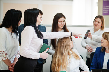 Young business people group of bank workers have meeting and working in modern office.