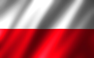 3D rendering of the waving flag Poland
