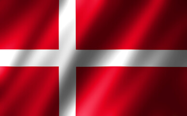 Obraz premium 3D rendering of the waving flag Denmark