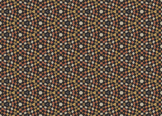 seamless geometric pattern with colored squares forming circles
