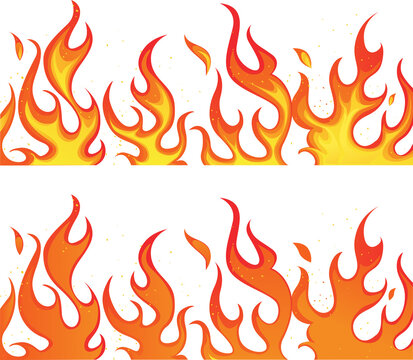 Vector cartoon fire isolated on a white background