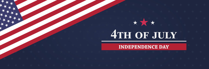 Independence day USA banner template. 4th of July celebration concept