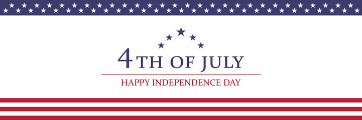 Fototapeta na wymiar Independence day USA banner template. 4th of July celebration concept