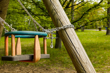 And COVID-19 closed the playground sign and padlock