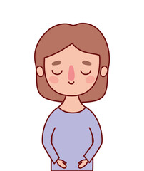 Avatar woman cartoon with brown hair vector design