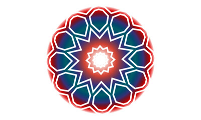 Colorful line circle mandala icon