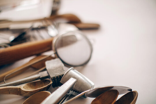 set of tools. Kitchen tools. Spoon. 