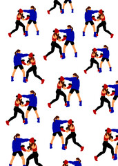 Fototapeta na wymiar vector illustration background, the girls playing boxing. 