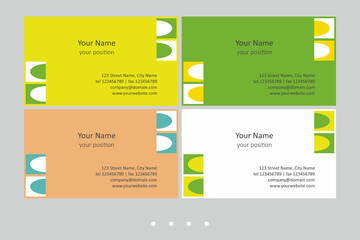 Set of simple multicolor business card templates.