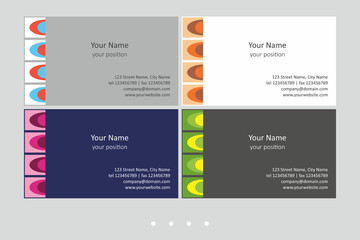 Set of simple multicolor business card templates.
