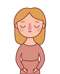 Avatar woman cartoon with blond hair vector design