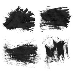 Realistic black gouache texture strokes 3