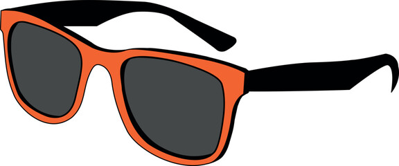 orange vector sunglasses on white background