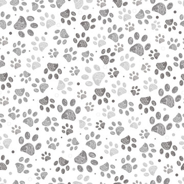 Dog Paw Print Seamless Template For Your Design Wrapping Paper Card Poster  Banner Flyer Vector Illustration Isolated On White Background Stock  Illustration - Download Image Now - iStock
