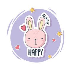 cute bunny hearts love stuff for cards stickers or patches decoration cartoon