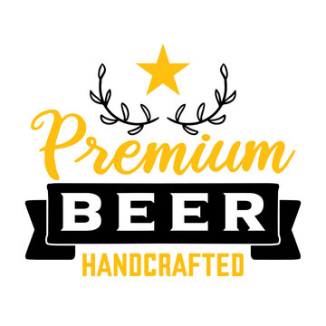 Premium Beer Badge Design. Vector Illustration Beverage and Drinks.