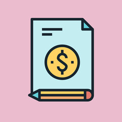 Paid article. Digital marketing concept illustration, flat design linear style banner. Usage for e-mail newsletters, headers, blog posts, print...