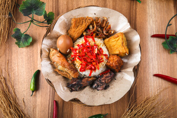 Sega Jamblang or Nasi Jamblang is a typical Cirebon, indonesian food that has existed since the Dutch colonial era
