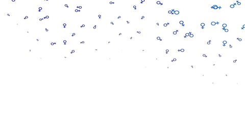 Light Blue, Red vector texture with women's rights symbols.