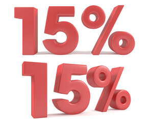 15 % percent discount red