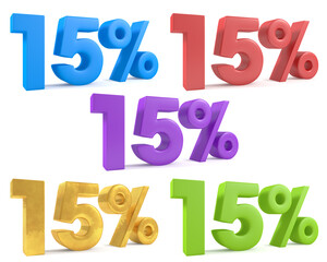 15% discount various colors