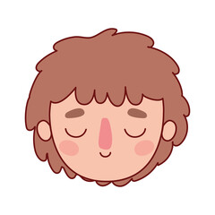 head boy cartoon with brown hair vector design