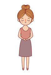 Avatar woman cartoon with blond hair vector design