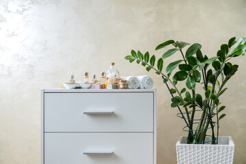 Spa and bath treatments at home background